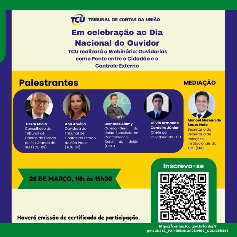 Capa do curso: Ouvidorias como Ponte entre o Cidadão e o Controle Externo