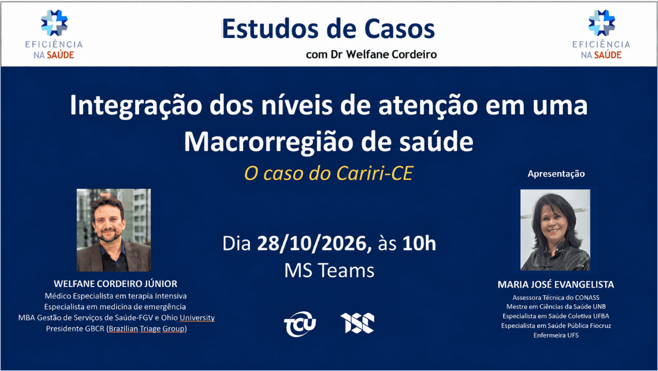 Capa do curso: Estudos de Casos em Eficiência Hospitalar e nas Redes de Atenção à Saúde: O Caso do Cariri-CE