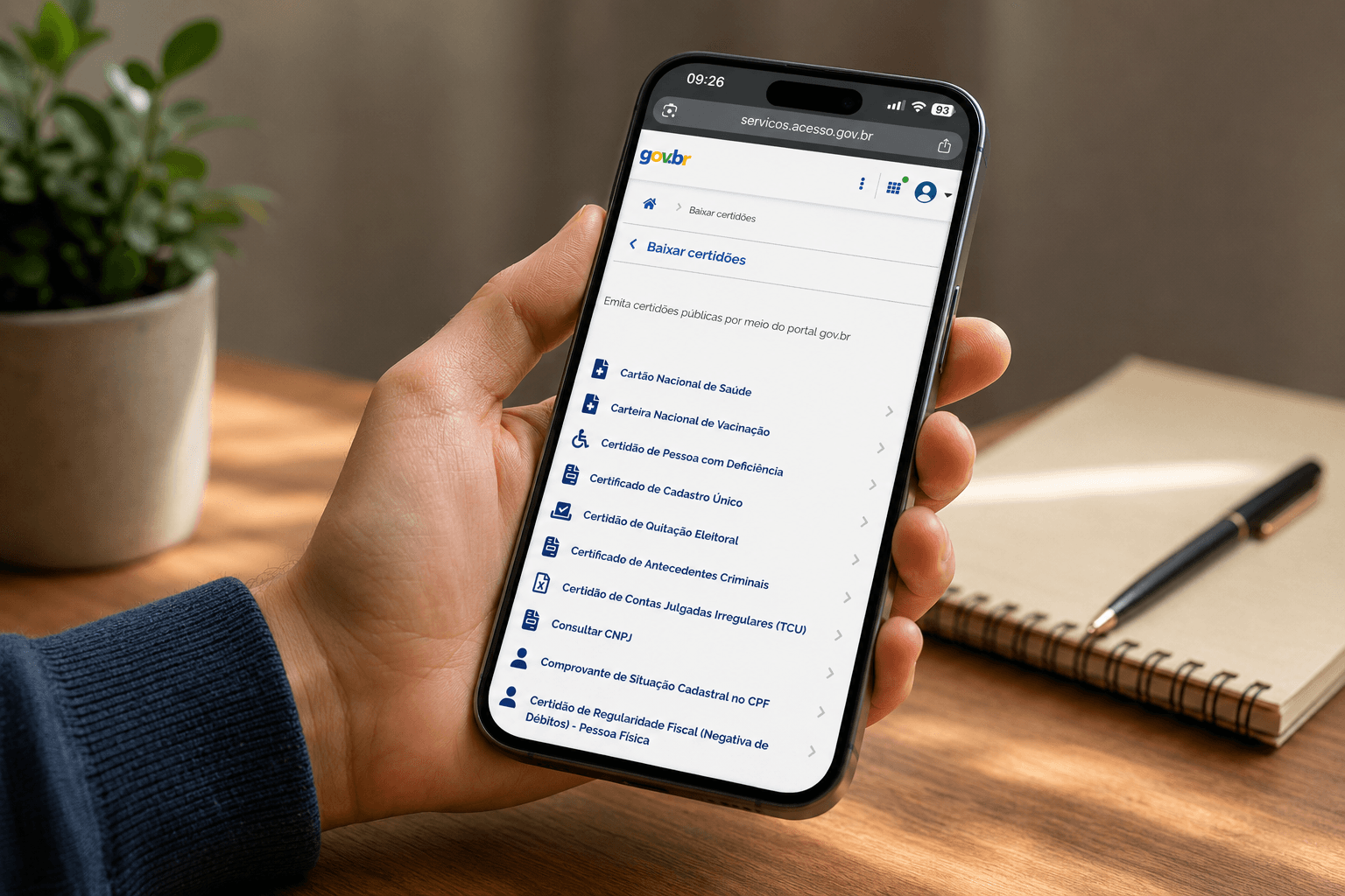 imagem gov mockup certidões