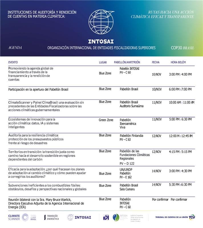 Agenda INTOSAI COP30