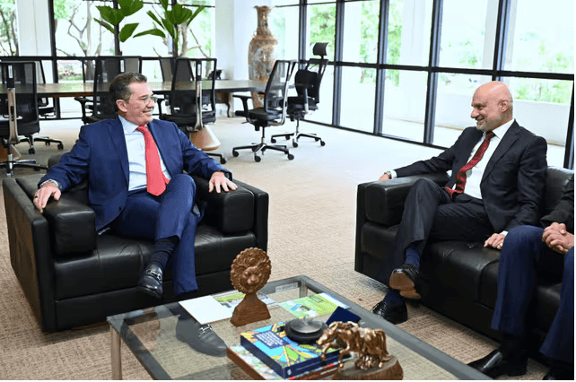 President Vital do Rêgo and the Indian ambassador in Brazil, Dinesh Bhatia