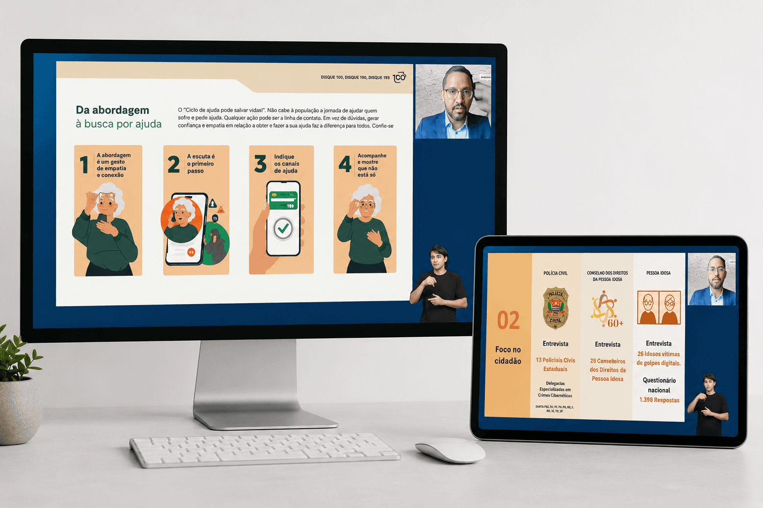 Print da reunião online com o ministrante Tulio